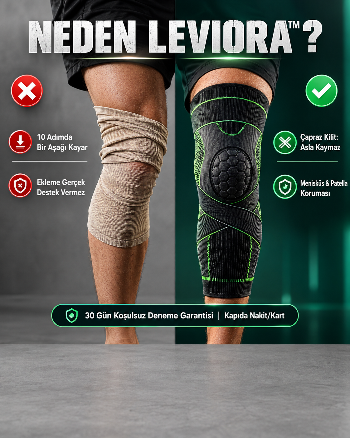 Leviora™ Çapraz Bantlı Ortopedik Dizlik